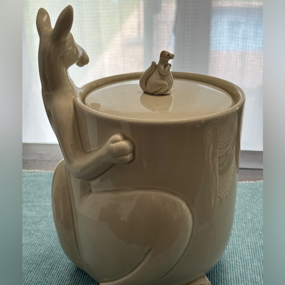 Fitz And Floyd Ceramic Kangaroo Cookie Jar With Lid Vintage Canister Kitchen - Picture 8 of 11
